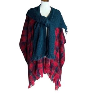 Vintage Boyne Valley Weavers wool blend cape Made in Ireland One Size